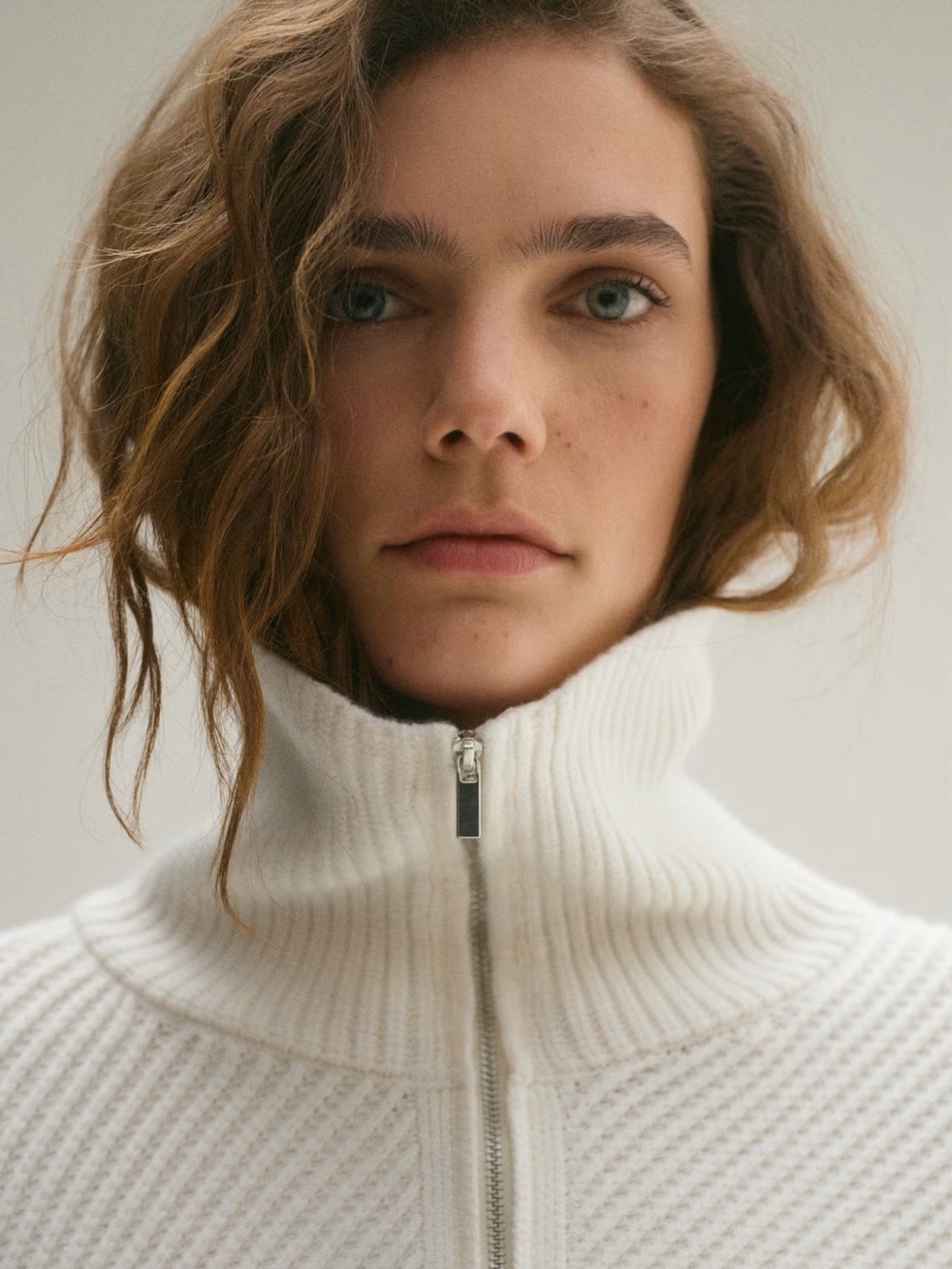 Mango White Quarter Zip Crewneck Sweater with Black Stripes - Picture 4 of 16